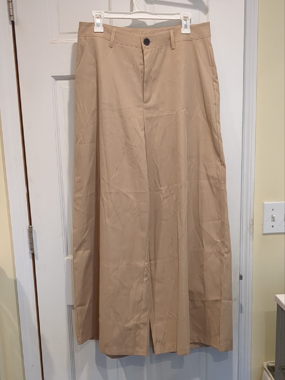 Wide-Leg Khaki Pants